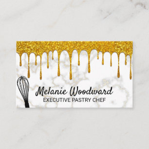 Cartão De Visita Unidade de Ouro  Marble e Whisk Dourados