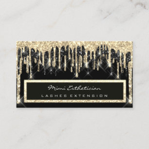 Cartão De Visita Unidade Dourada Eyelash Sepia, Planejador de Event