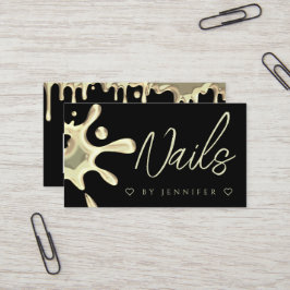 Cartão De Visita Unidades de apresentação poloneses Douradas Unhas 