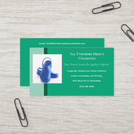 Cartão De Visita Uniforme de Clogs Médicos Azul Verde