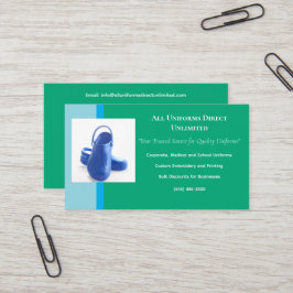 Cartão De Visita Uniforme de Clogs Médicos Azul Verde