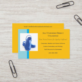 Cartão De Visita Uniforme de Clogs Médicos de Azul Amarelo