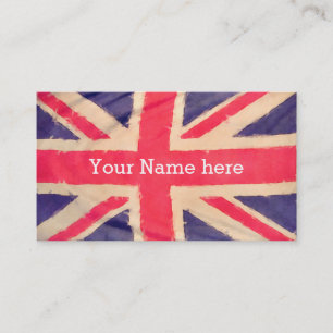 Cartão De Visita Union JACK FLAG grunge + seu texto