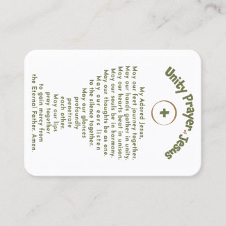 Cartão De Visita Unity Prayer of Jesus Prayer Card for 3.5" x 2.5"
