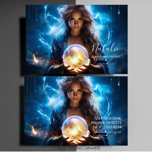 Cartão De Visita Universo de Bola de Cristal Psicónico Clairvoyant