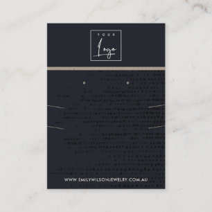 Cartão De Visita URBAN BLACK KRAFT DOTS NECKLACE EARRDisplay