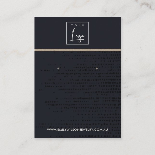 CARTÃO DE VISITA URBAN BLACK KRAFT DOTS STUD EARRING DISPLAY CARD (Frente)