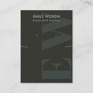 Cartão De Visita Urso do Colar Rústico Preto do Monograma