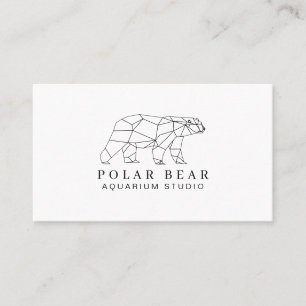 Cartão De Visita Urso Polar de Origami Adorável - Adicione Charme à