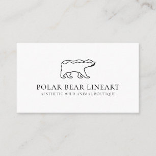 Cartão De Visita Urso Polar Selvagem Animal Branco