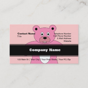 Cartão De Visita Urso Rosa