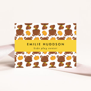 Cartão De Visita Ursos Bonitos, Kids Play Center, Centro de Ativida