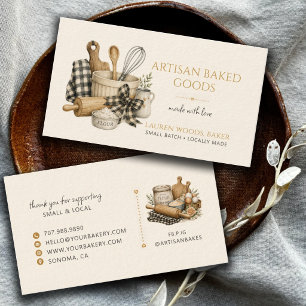 Cartão De Visita Utensílios de Assar Padeiro Artesanal Padaria