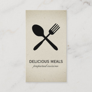 Cartão De Visita Utensílios de Comida
