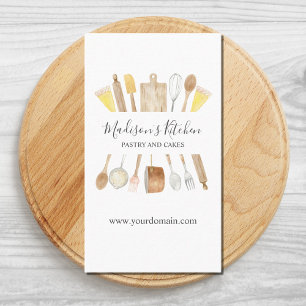 Cartão De Visita Utensílios de Cozinha Personalizados com Aquarela 