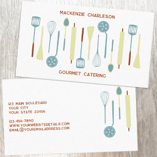 Cartão De Visita Utensílios de Cozinha Retro Cozinhar Catering