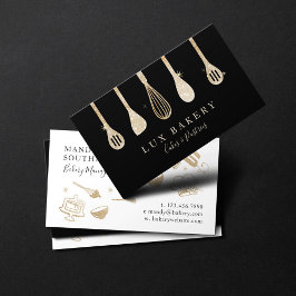Cartão De Visita Utensílios de Ouro Sparkle Dourado de luxo