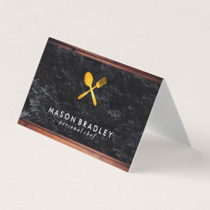 Cartão De Visita Utensílios Rústicos De Madeira