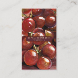 Cartão De Visita Uvas de Vinho Código QR Personalizado Vinhos Vedáv