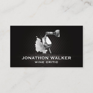 Cartão De Visita Uvas de vinho e uma garrafa de vinho