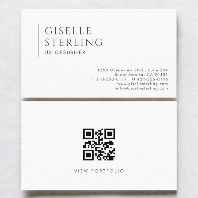 Cartão De Visita UX Designer Modern Professional QR Code (Criador carregado)