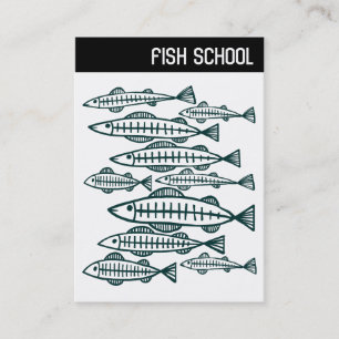 Cartão De Visita V Cabeçalho - ESCOLA FISH - Verde escuro