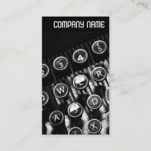 Cartão De Visita V encabeçamento - máquina de escrever do vintage
