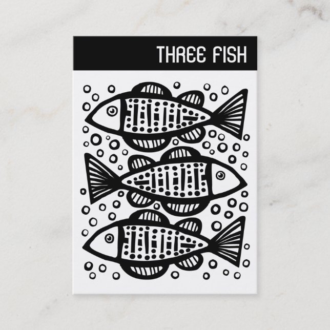 Cartão De Visita V Header - Três Peixes (Frente)