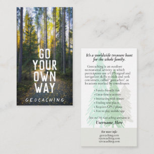 Cartão De Visita Vá Geocaching Trail Card Com Informações Para M