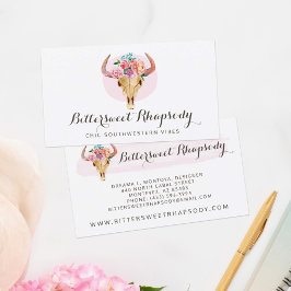 Cartão De Visita Vaca Boêmiana Rústica Cura Cutânea Caivota Blush F