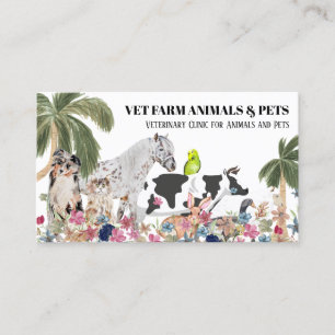 Cartão De Visita Vaca Branca Ovelha Cão Gato Pato Coelho Pato Palma