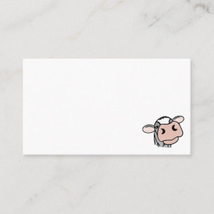 Cartão De Visita vaca de desenho animado preto branco rosa beijo ci