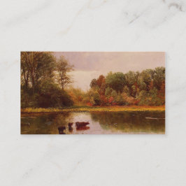 Cartão De Visita Vacas Em Uma Paisagem de Aguada Albert Bierstadt