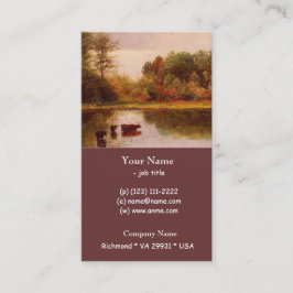 Cartão De Visita Vacas Num Paisagem De Água Albert Bierstadt