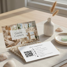 Vacation Rental Beach House QR Code Business Card