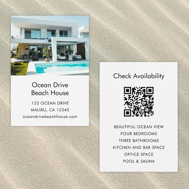 Cartão De Visita Vacation Rental Property Beach Promo Small Card (Criador carregado)