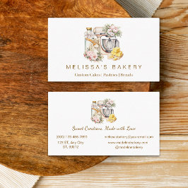 Cartão De Visita Vainilla Floral Bakery Misturadores de Cozinhar