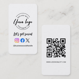 Cartão De Visita Vamos obter código QR de mídia social site Logotip