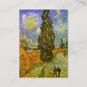 Cartão De Visita Van Gogh: Estrada com Cypress e estrela
