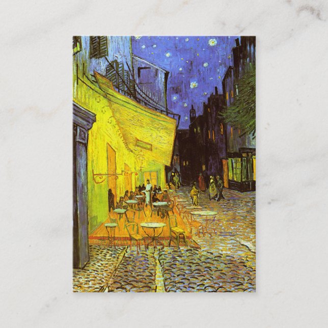 Cartão De Visita Van Gogh: Terraço do café na noite (Frente)