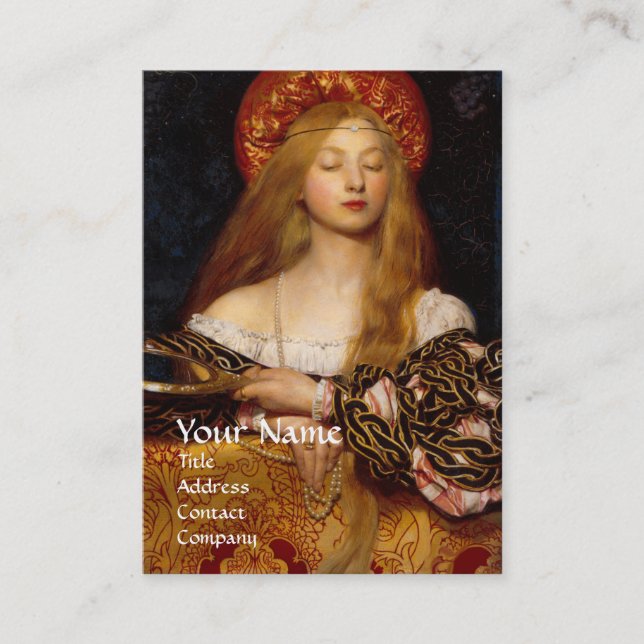 Cartão De Visita VANITY BEAUTY FASHION DESIGNER Red Damask (Frente)