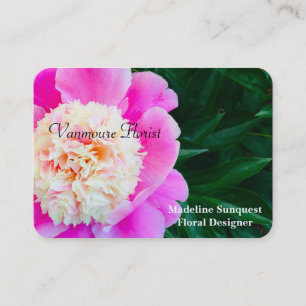 Cartão De Visita Vanmoure Bonito Peony Elegante Profissional