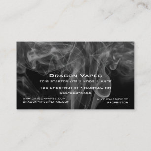 Cartão De Visita Vapor Pluma de Fumaça Preta e Branca