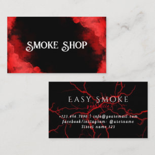 Cartão De Visita Vapor Vape Pluma de Fumaça Preto e Branco