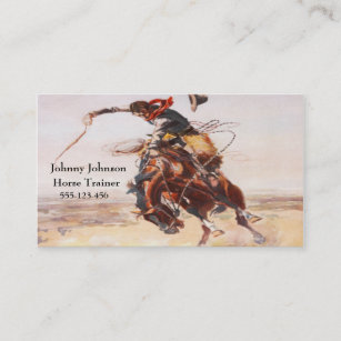 Cartão De Visita Vaqueiro ocidental no modelo Bucking do cavalo