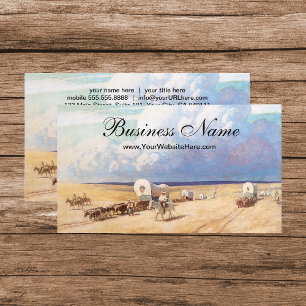 Cartão De Visita Vaqueiros Western Vintage, Carroças Cobertas por W