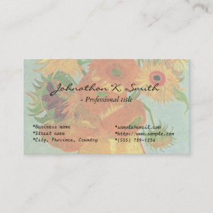 Cartão De Visita Vase com 12 girassóis, Vincent van Gogh.