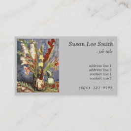 Cartão De Visita Vase com Gladioli por Vincent van Gogh. Cinza