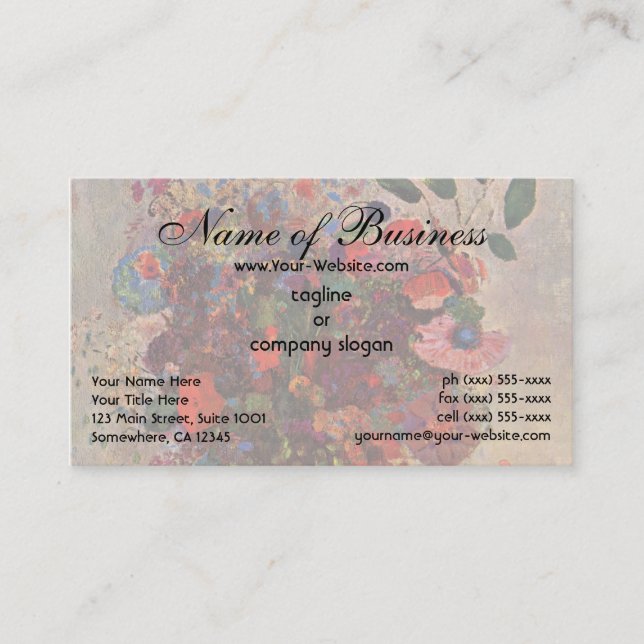 Cartão De Visita Vase Turca por Odilon Redon (Frente)