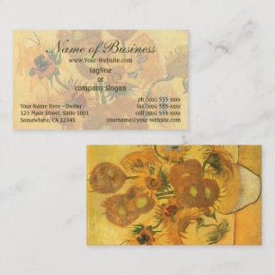 Cartão De Visita Vaso com Quinze Girassóis de Vincent van Gogh